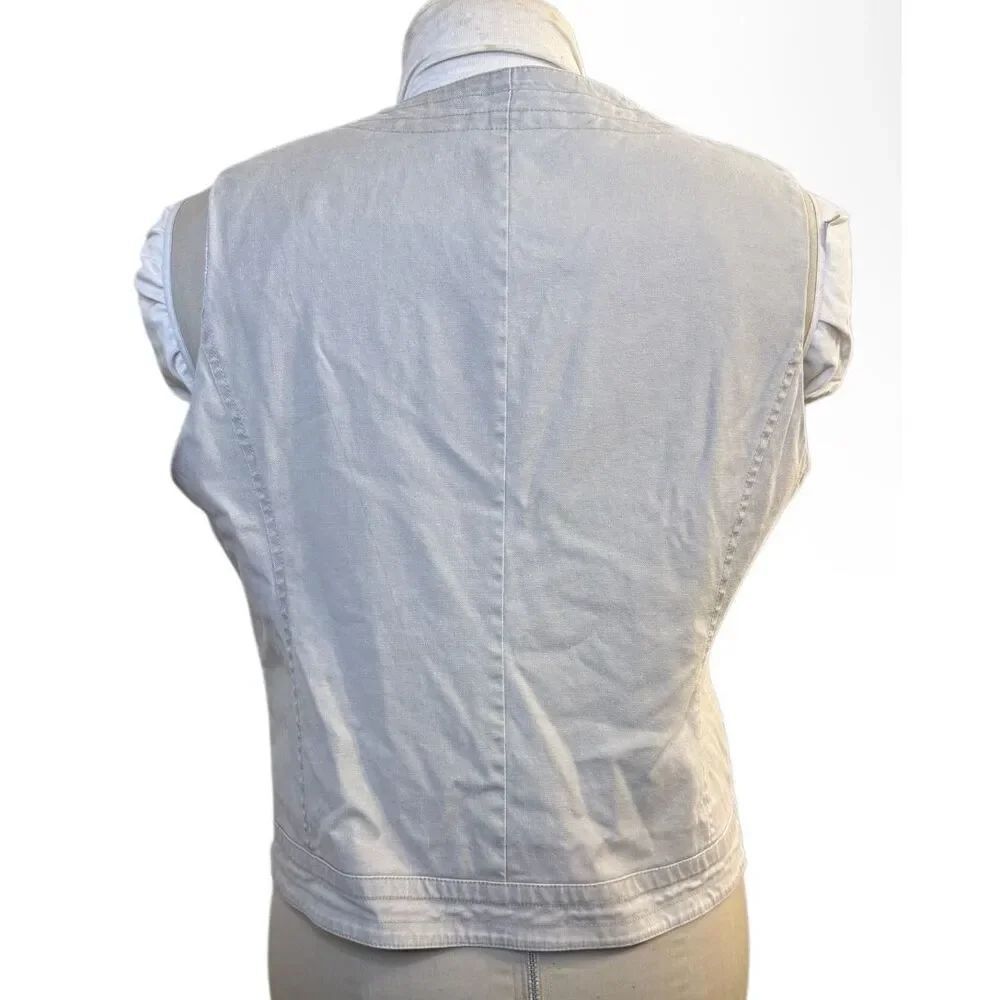 Chico’s Caribbean Canvas Corta Lined Vest Khaki Size 8/10 (Chico’s Sz. 1) - Picture 6 of 8